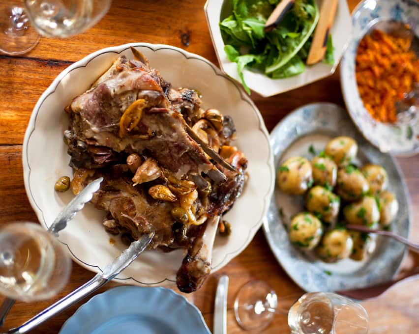 Greek-style lamb shoulder