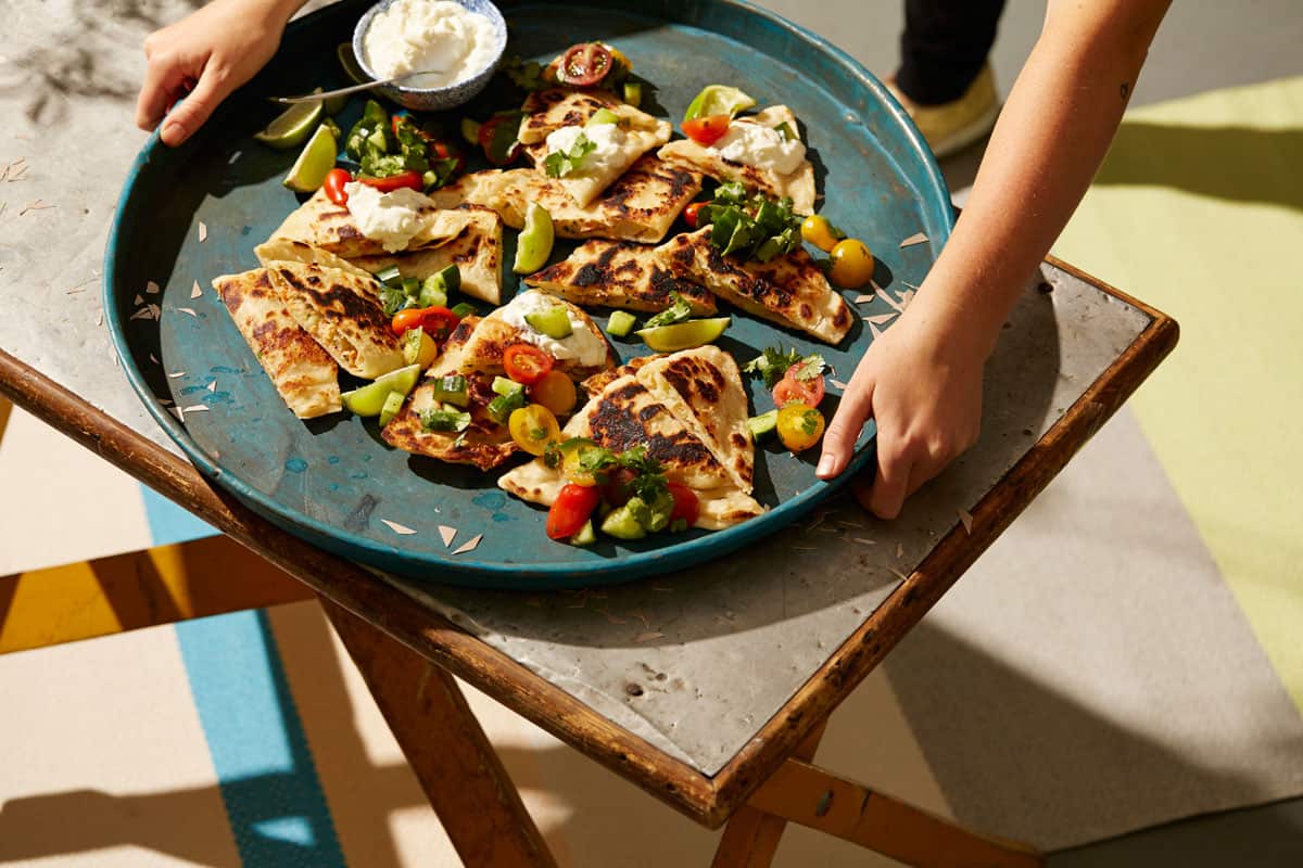 Smoked trout parathas