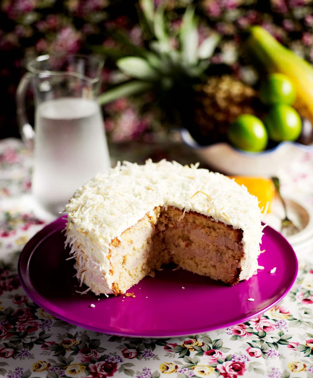 Coconut taro layered cake