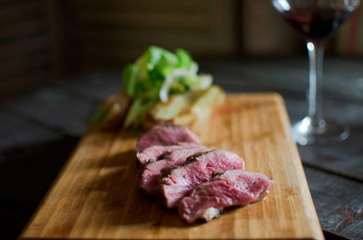 Wood-fired duck breast 