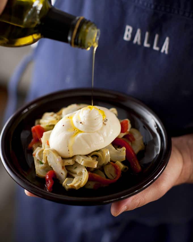 Burrata with artichoke