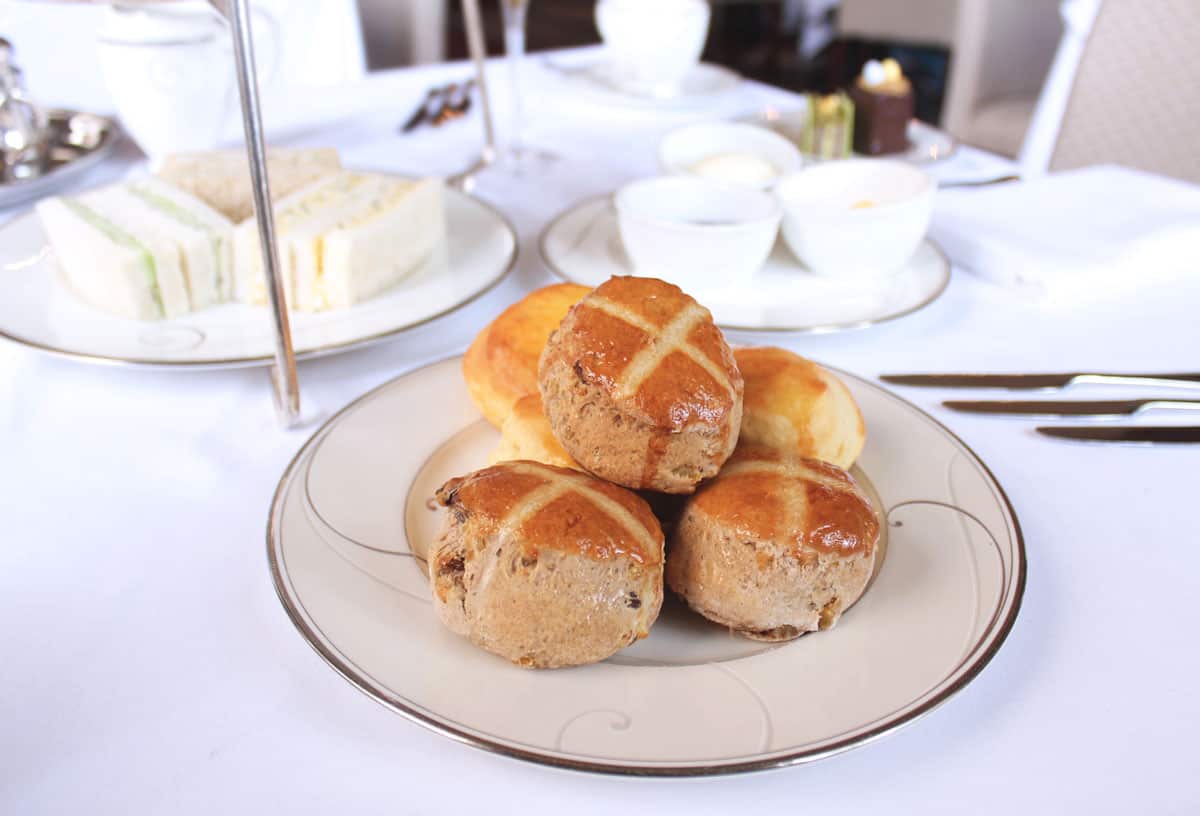 Hot cross scones at the Hotel Windsor