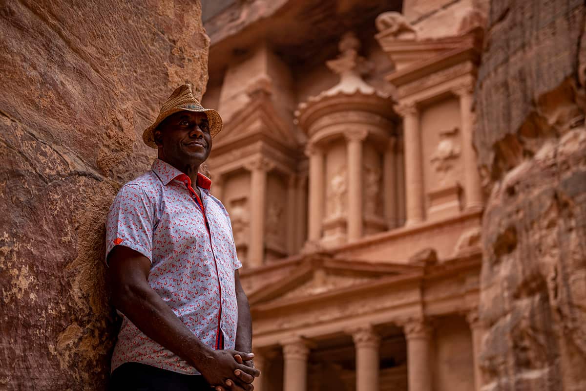 Ainsley Harriot in Petra, Jordan