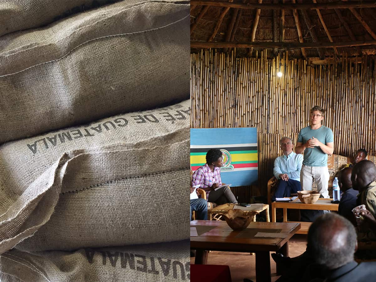 Beans at monastery coffee and Adam Marley in Uganda and 