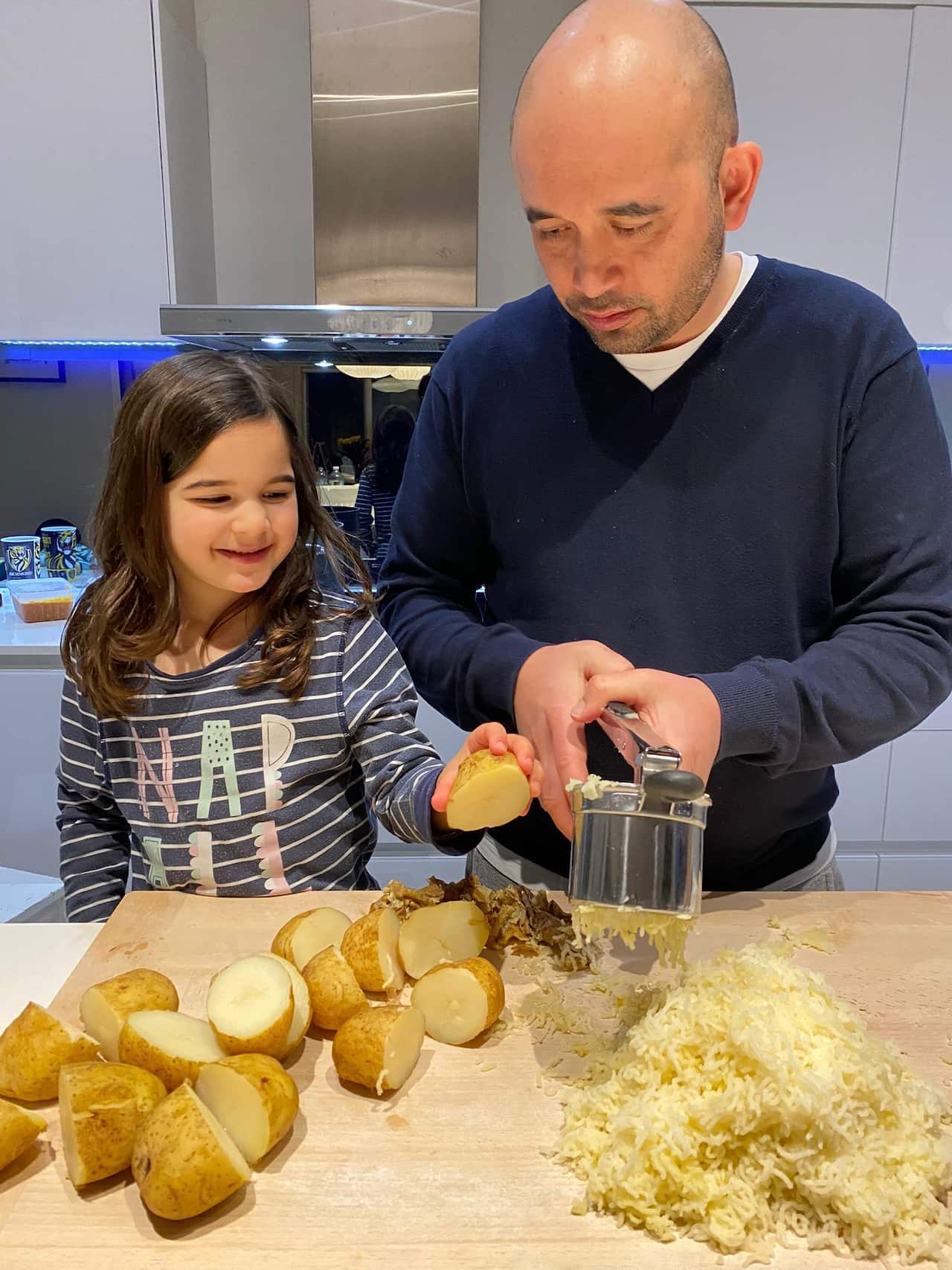 Chef Adam D'Sylva also enjoys cooking at home with his daughter.