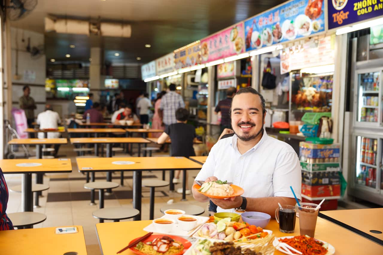 Adam Liaw checks out the local hawker food scene in Singapore.