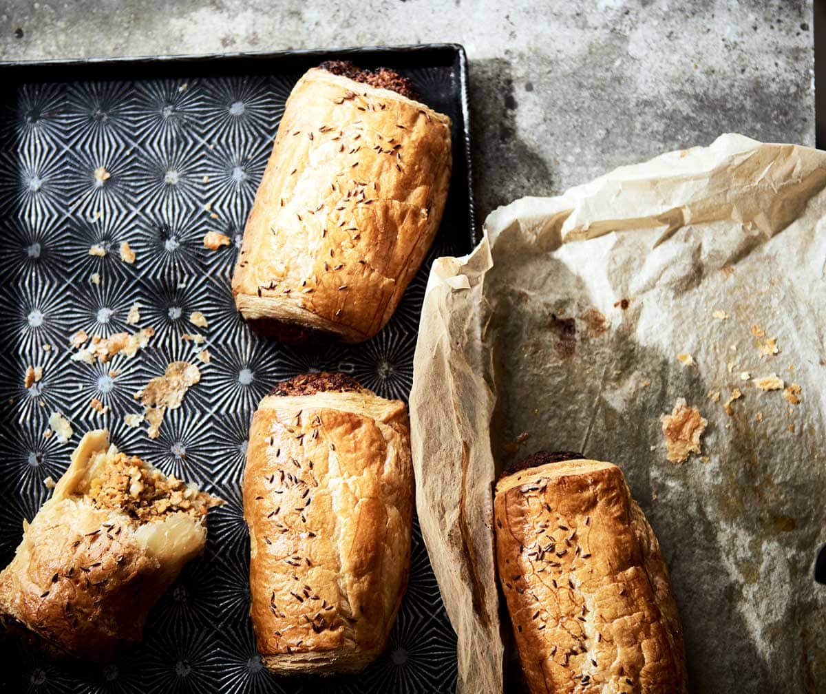 Quinoa and sweet potato sausage rolls from All Day Baking