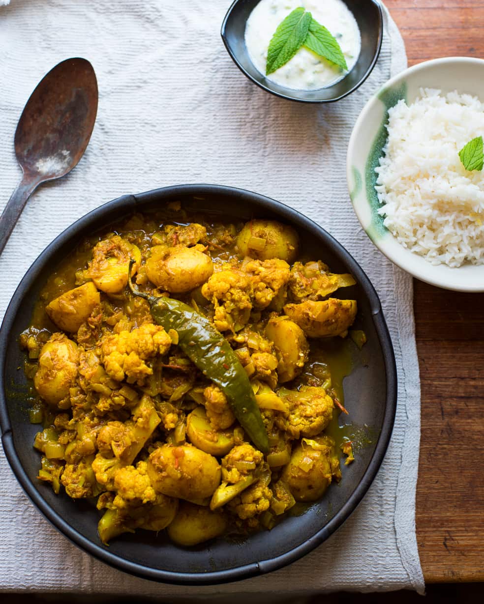 Cauliflower and potato curry