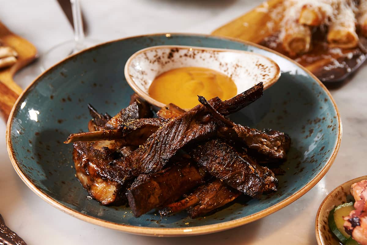 Slow-roasted lamb ribs