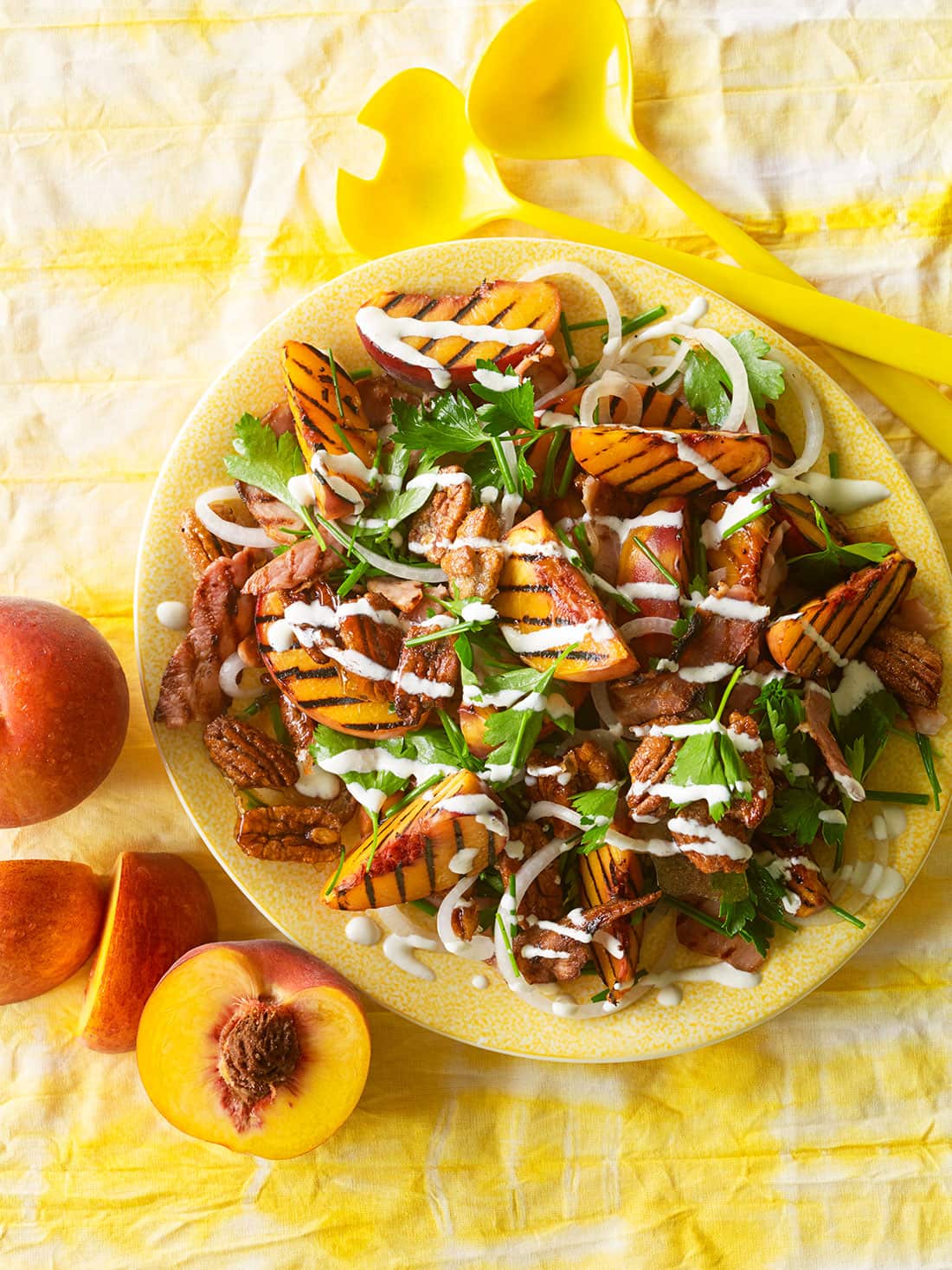 American grilled-peach salad