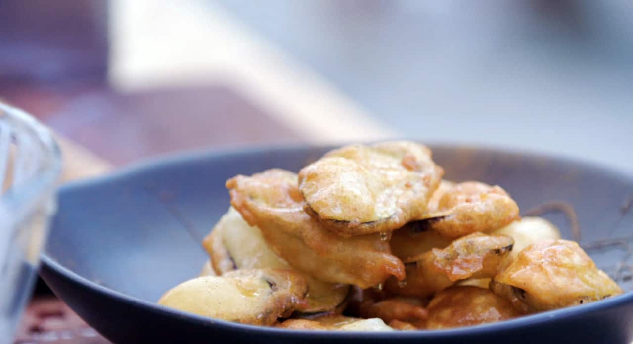 Eggplant fritters Ainsley Harriott