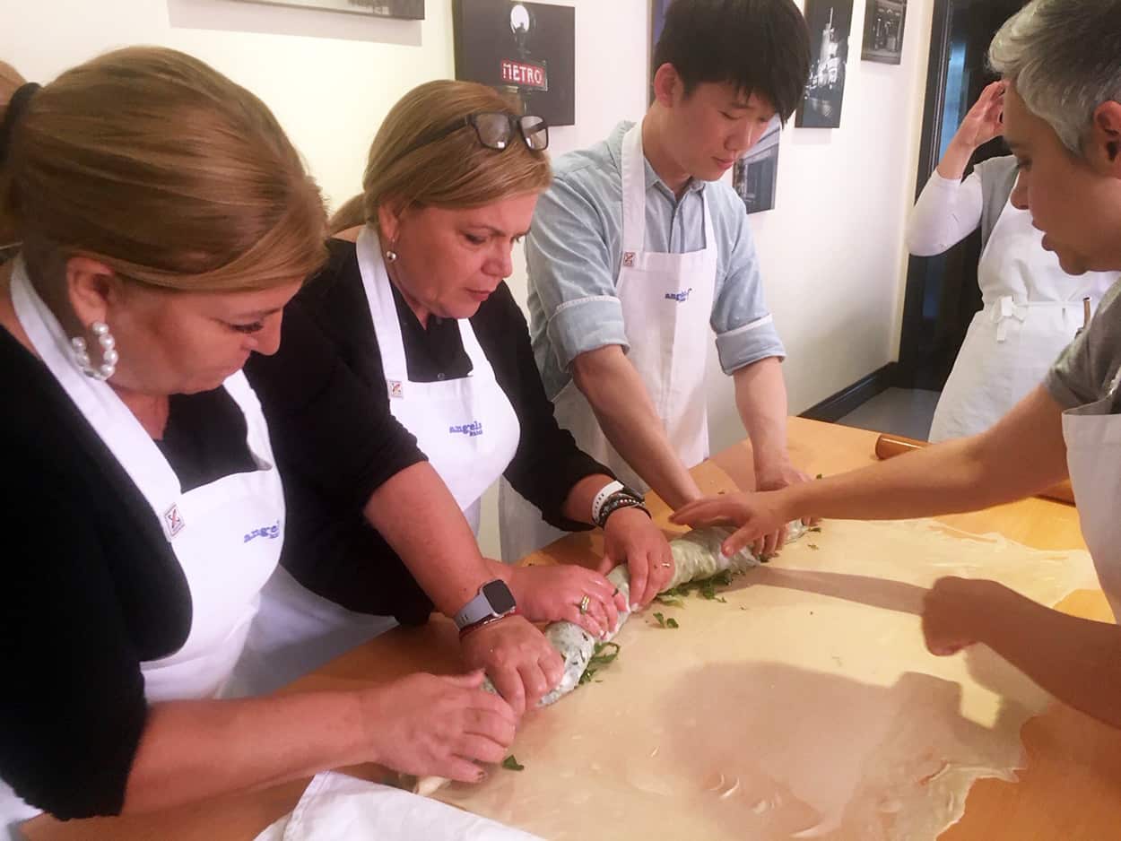 Angela Nicolettou and studetns