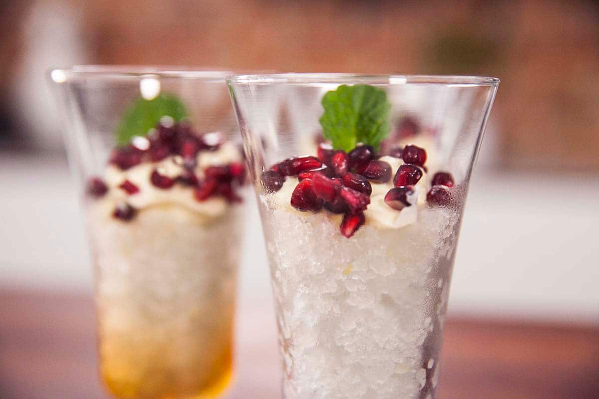 Shikanji granita with lemon crème fraiche 