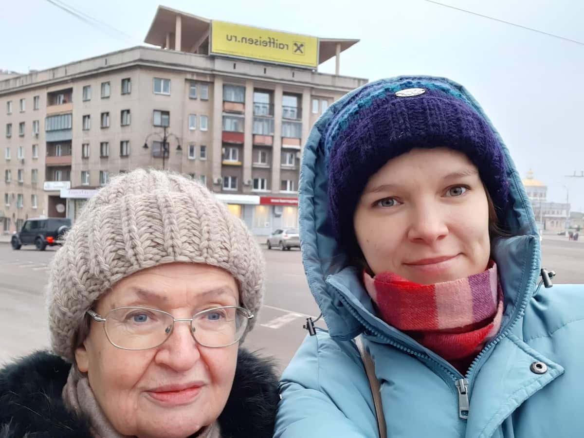 Anna Kharzeeva with her grandma Sveta.