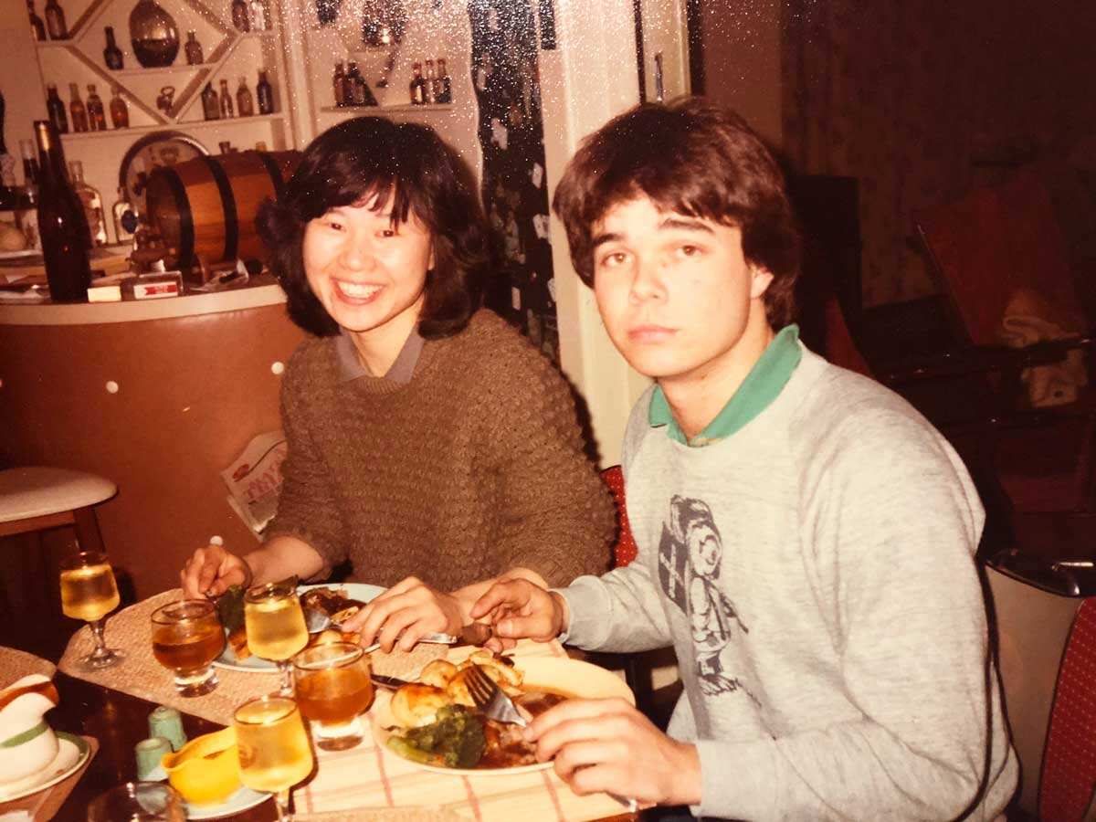 Mum and dad enjoying a Sunday roast in Melbourne.