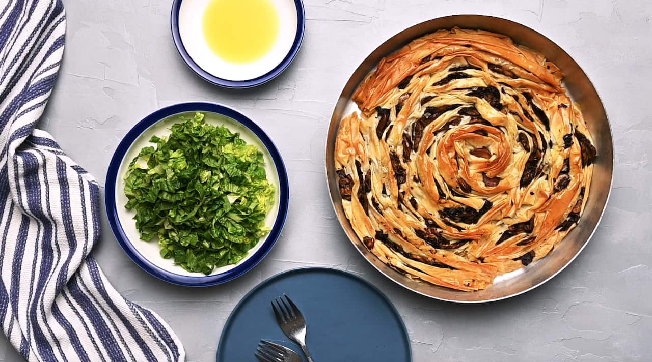 Mushroom and leek soufra