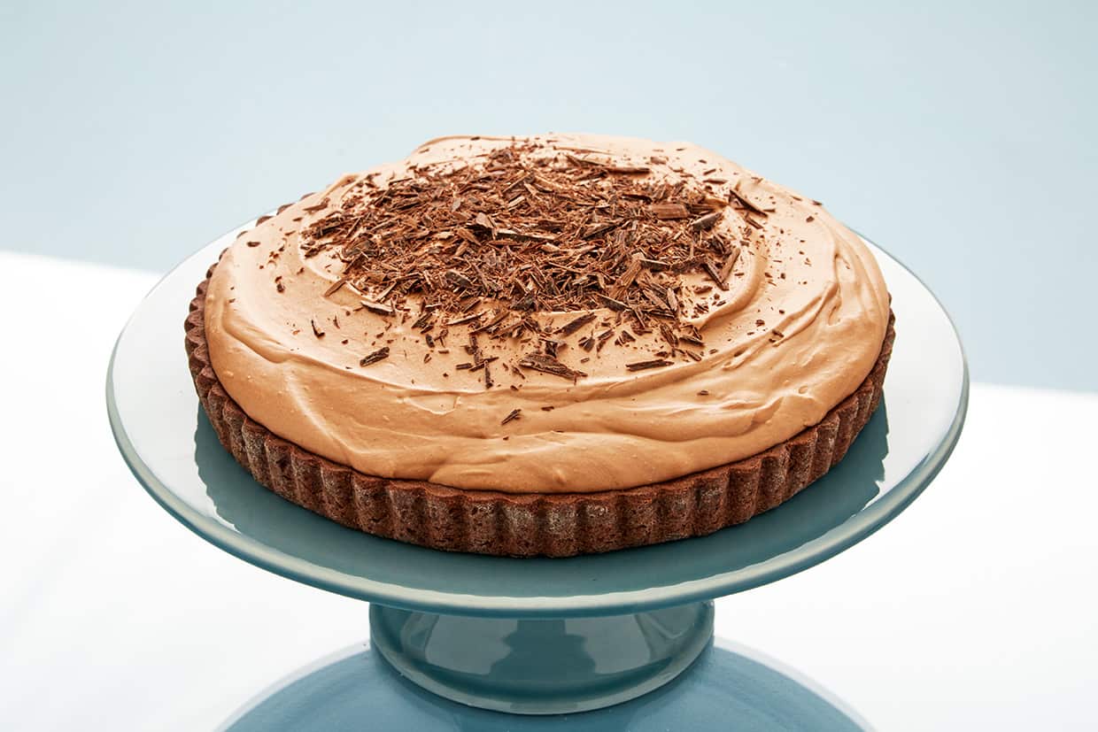 Fluffy chocolate truffle tart