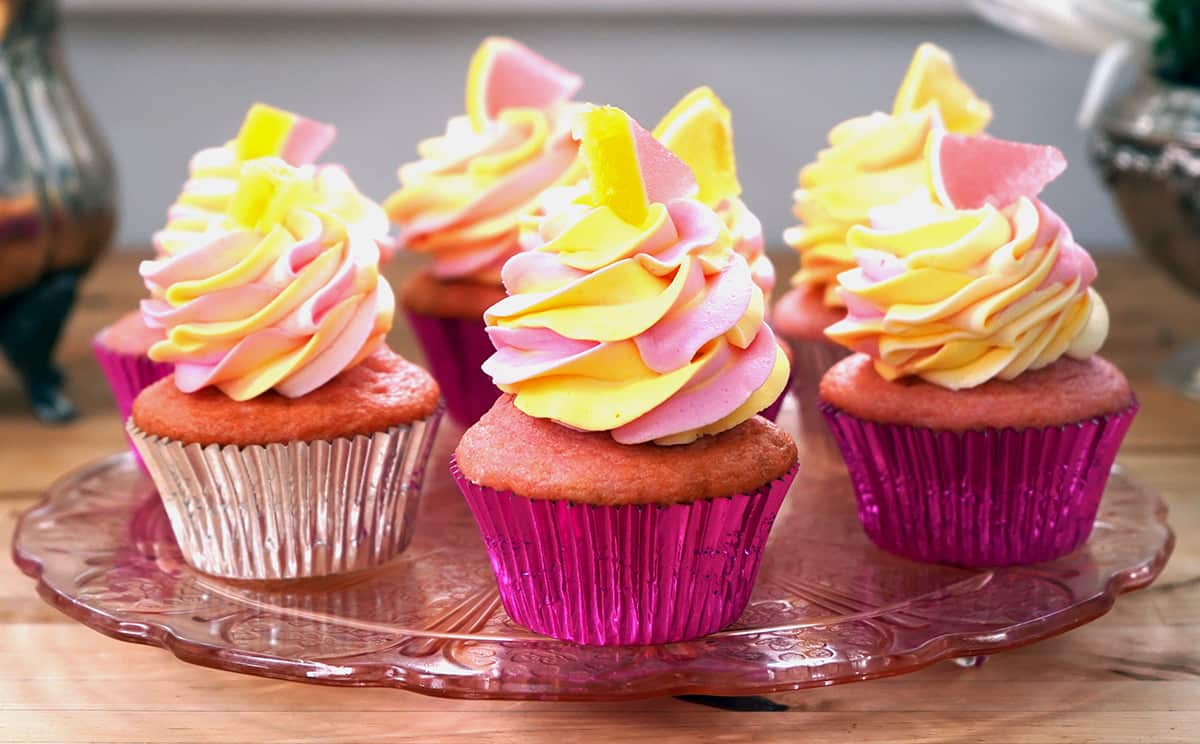 Pink lemonade cupcakes