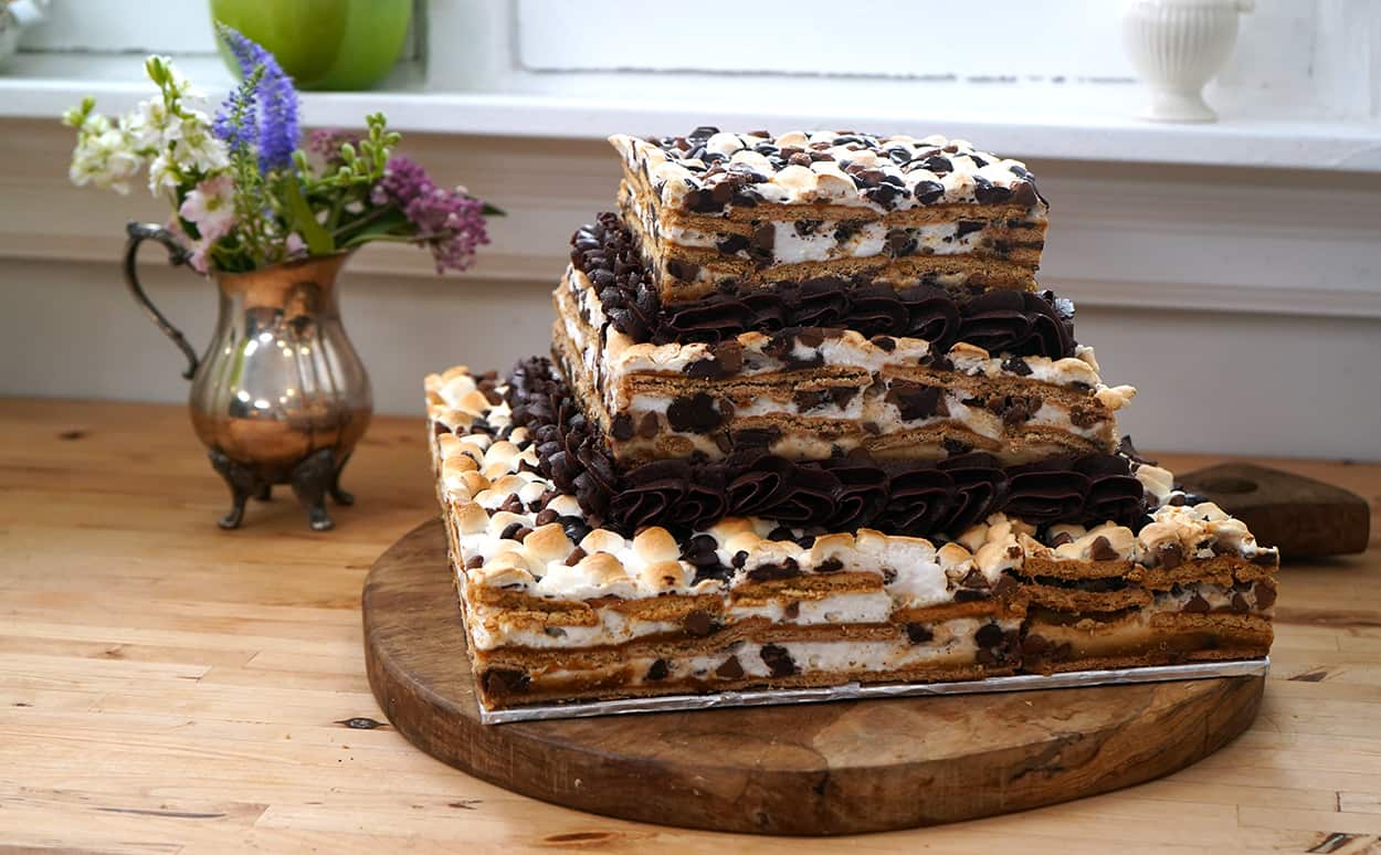 S'mores wedding cake