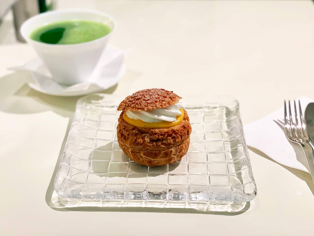 The cloud-like cream is a made-in-Japan specialty.