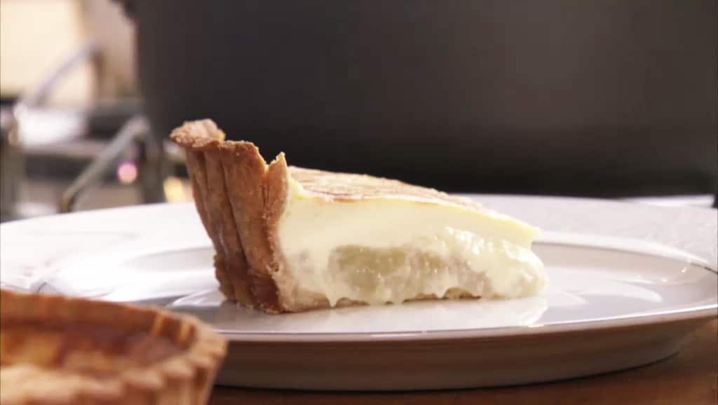 Apple custard and honey tart