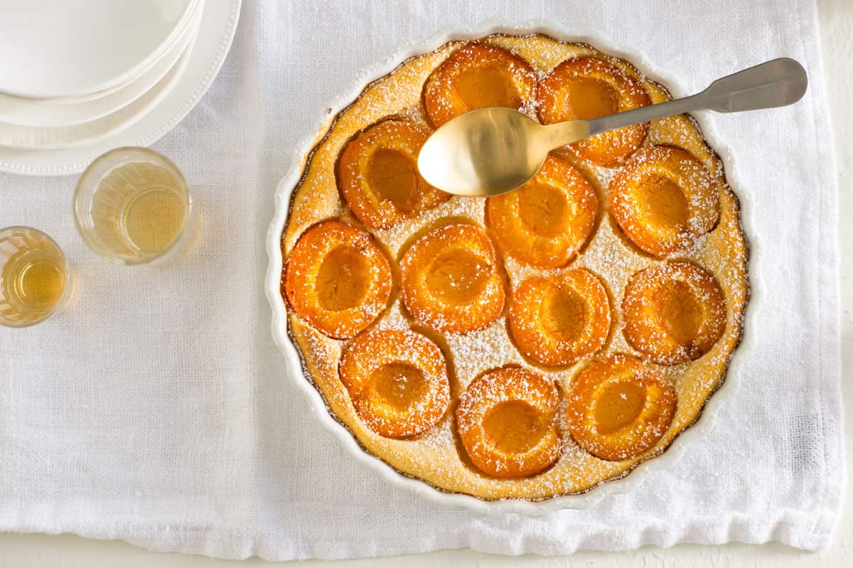 Apricot and lemon clafoutis