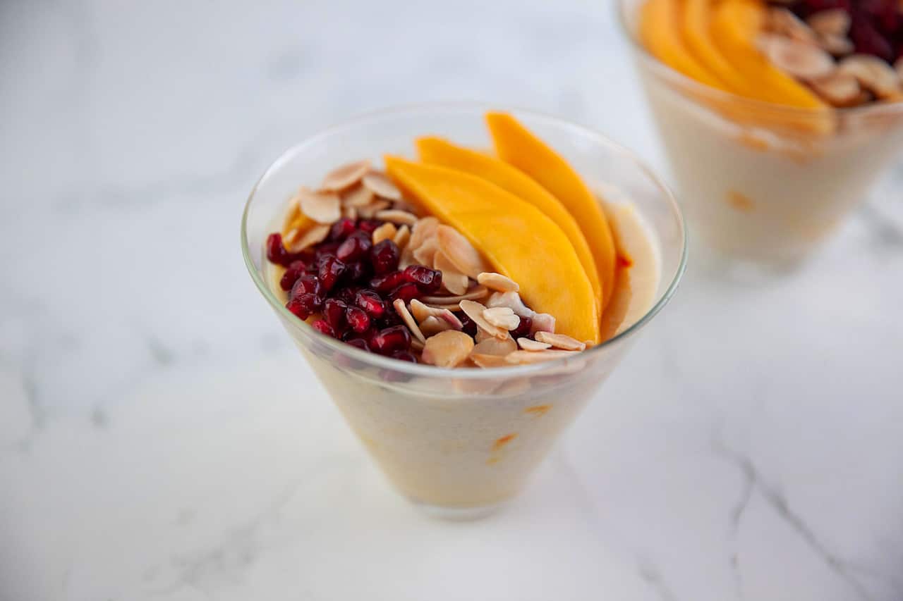 Almond milk, saffron and cardamom kheer