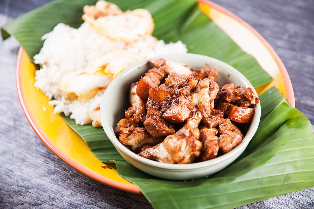 Filipino pork and chicken adobo
