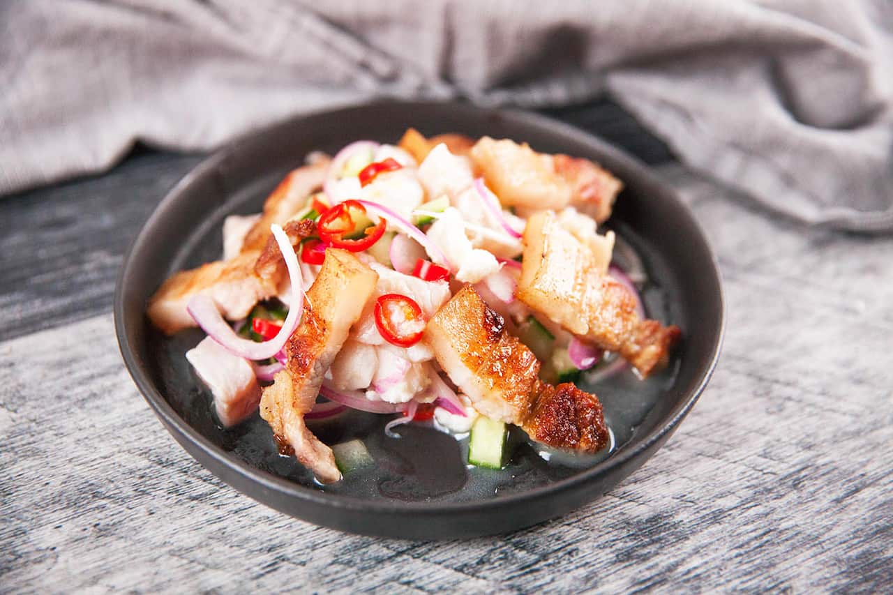 Sinuglaw (Pork belly with ceviche)