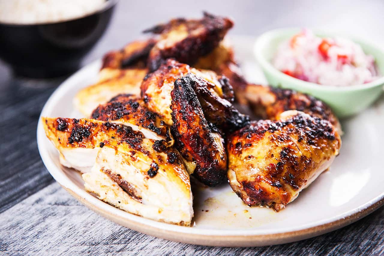 Balinese grilled chicken and coconut sambal