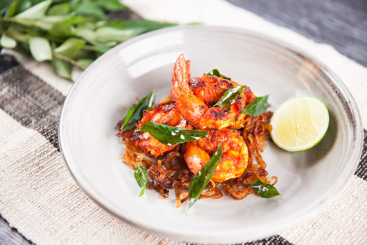 Kerala style crispy prawns