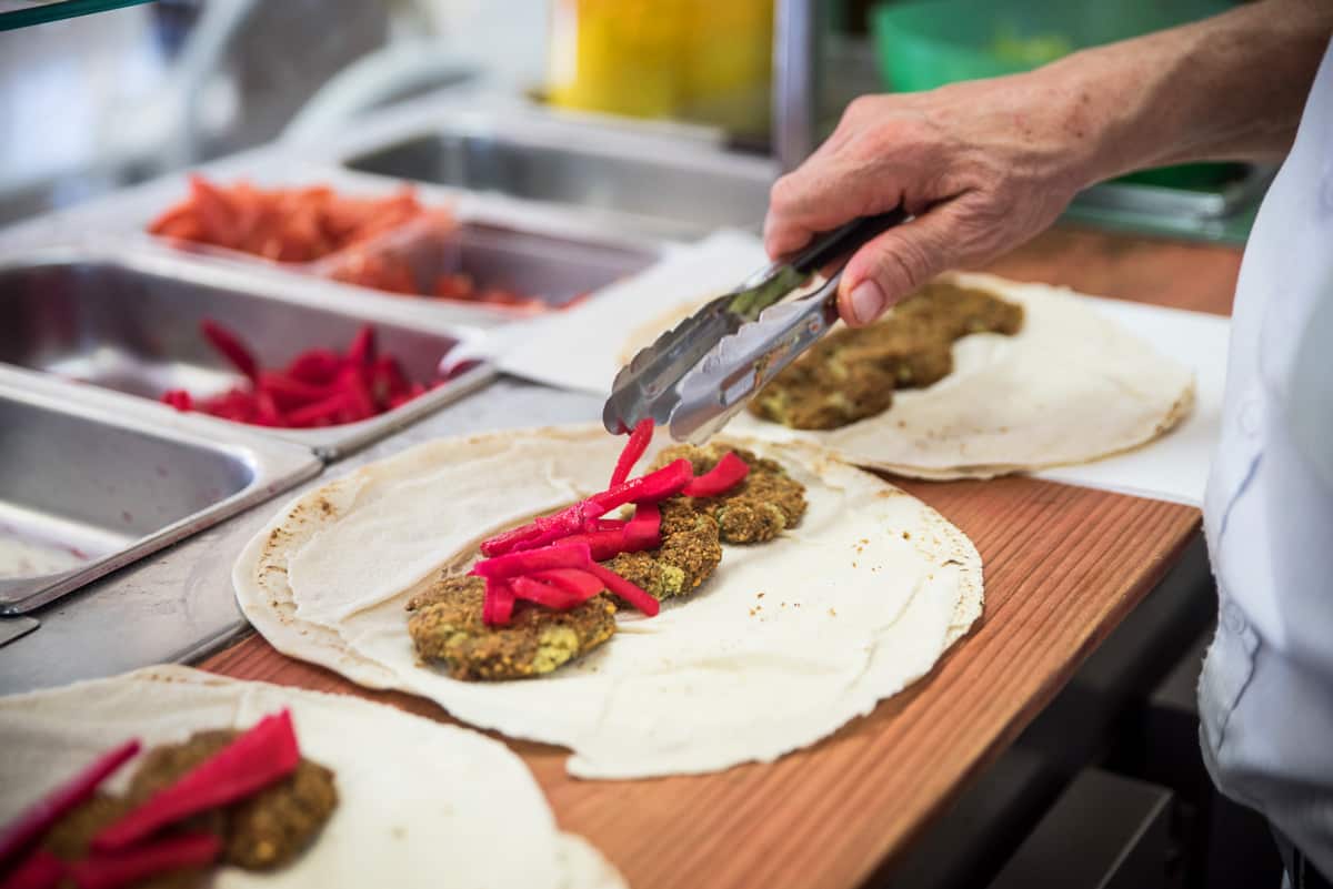 Falafel being prepped during a Flavours of Auburn tour.