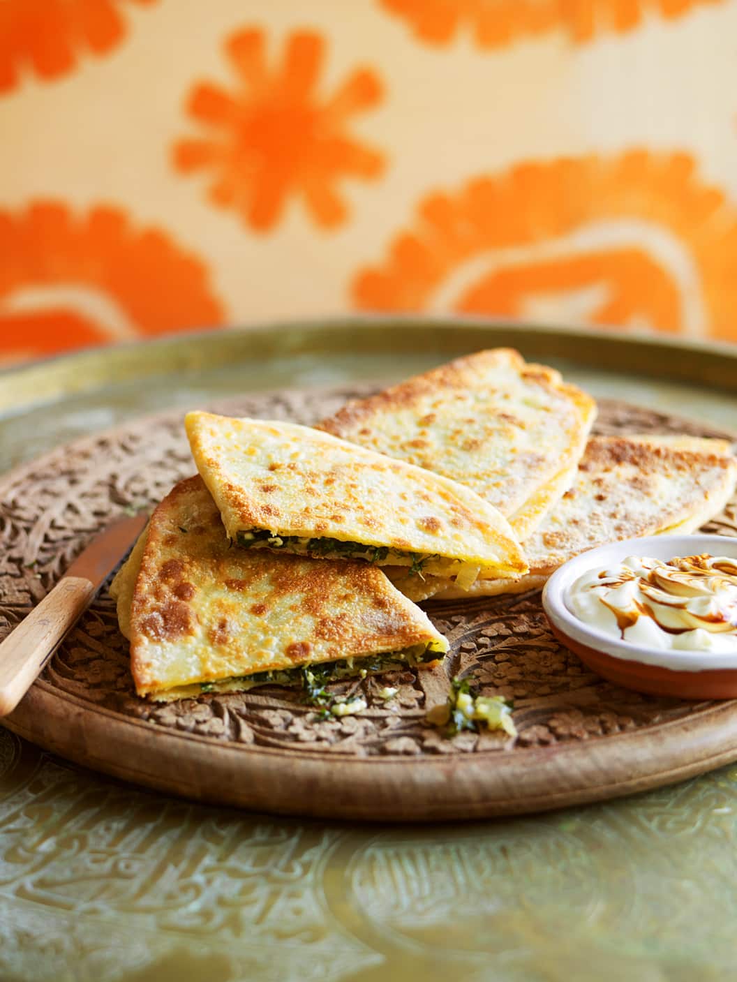 Azerbaijani herb-filled ‘pancakes’ (goyarti gutabi)