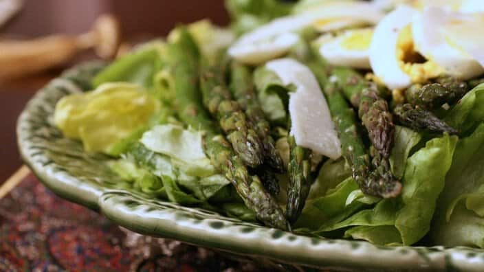 Asparagus, potato salad