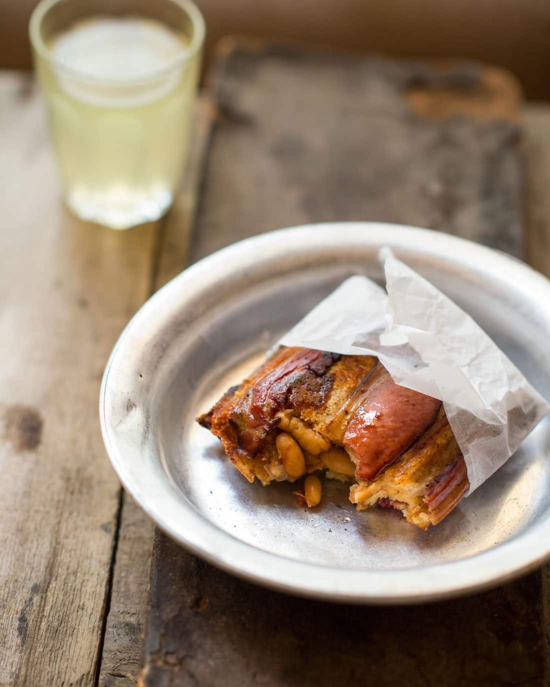 Bacon, baked beans and cheese jaffles