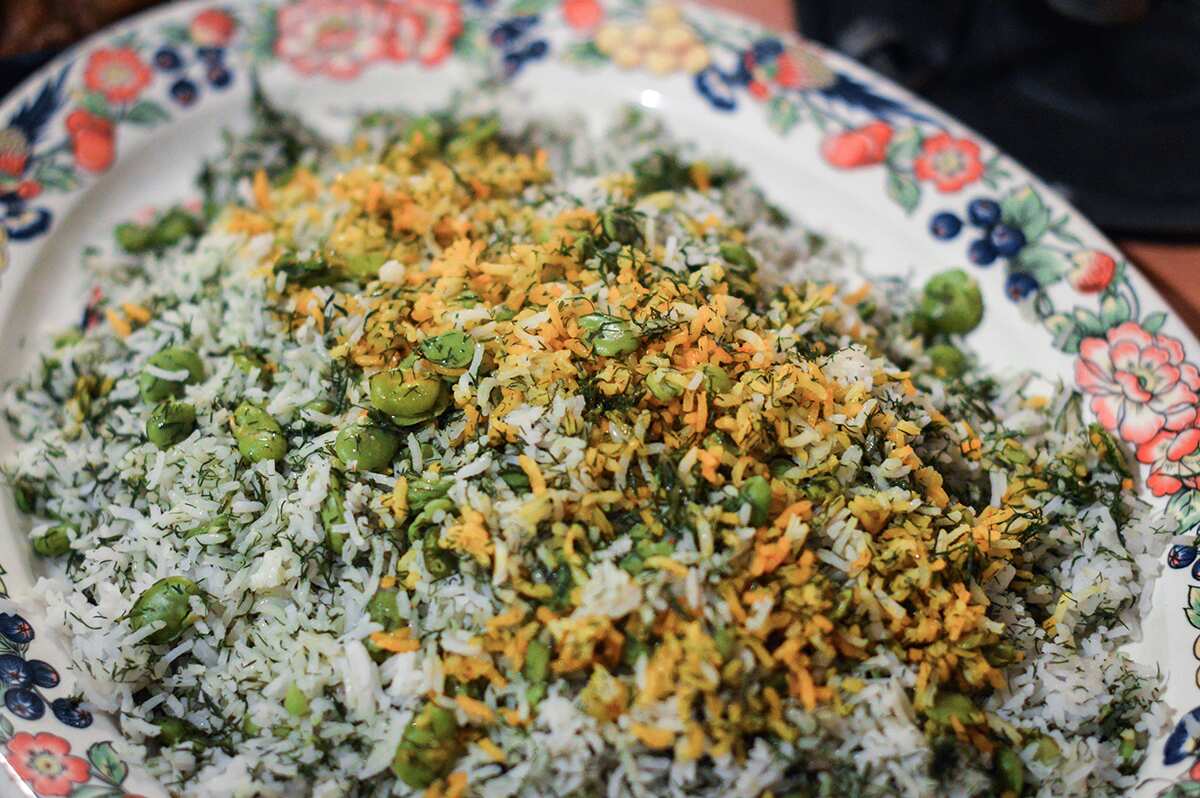 Iranian rice with broad beans and dill (baghali polo)