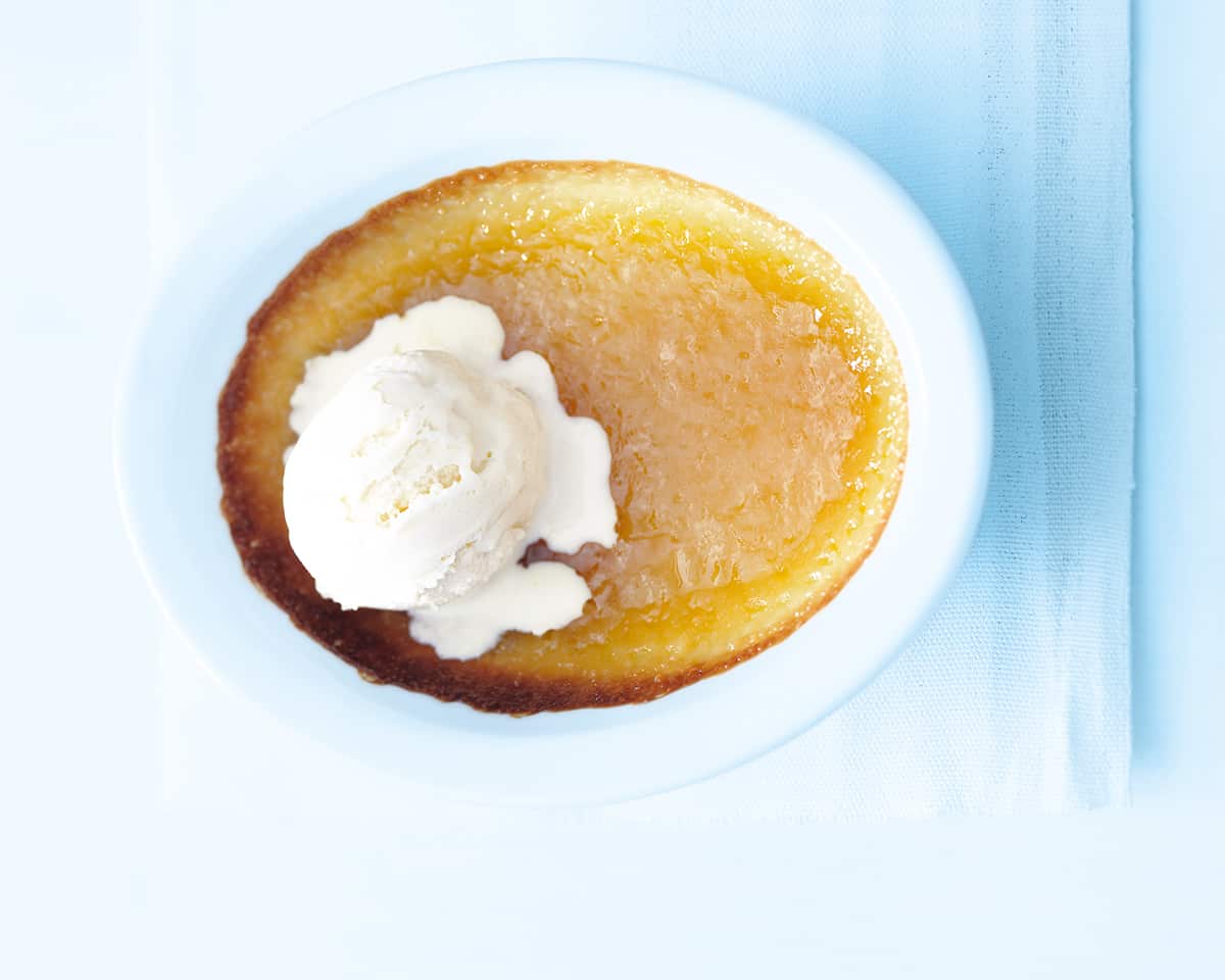 Baked whole lemon pudding