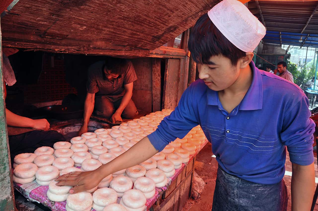 Bakery of Naan bread in Kashgar