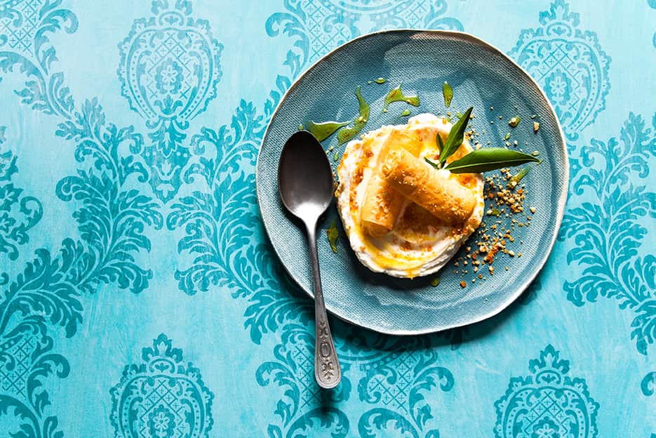 Baklava with a custard filling