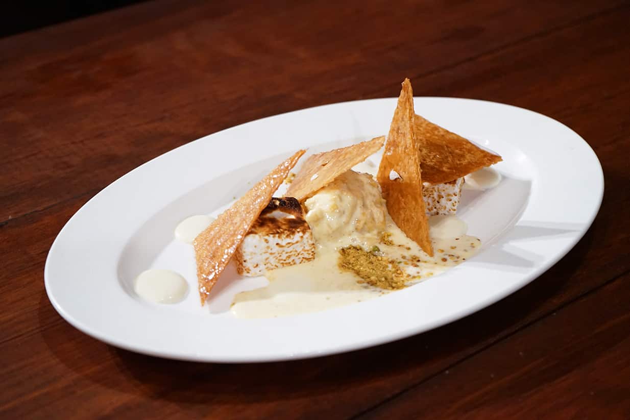 Baklava with cashew nut ice-cream