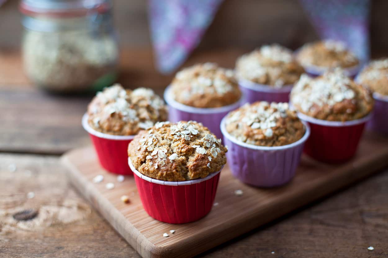 Banana and oatmeal muffins