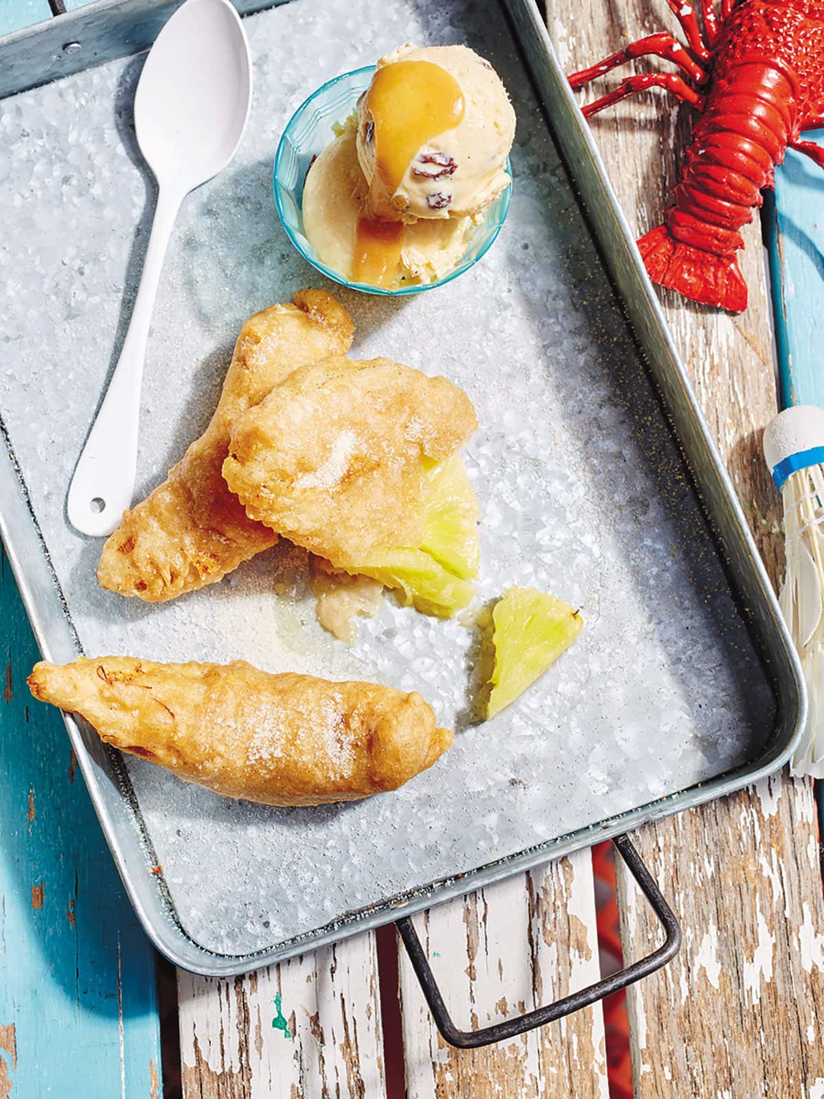 Pineapple and banana fritters
