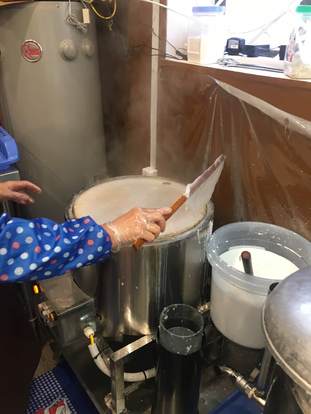 Banh Cuon Ba Oanh: Each sheet of rice noodle that’s made is so thin that when steamed, it becomes translucent and needs to be carefully handled using a long thin wooden rolling pin to remove it off the steamer.