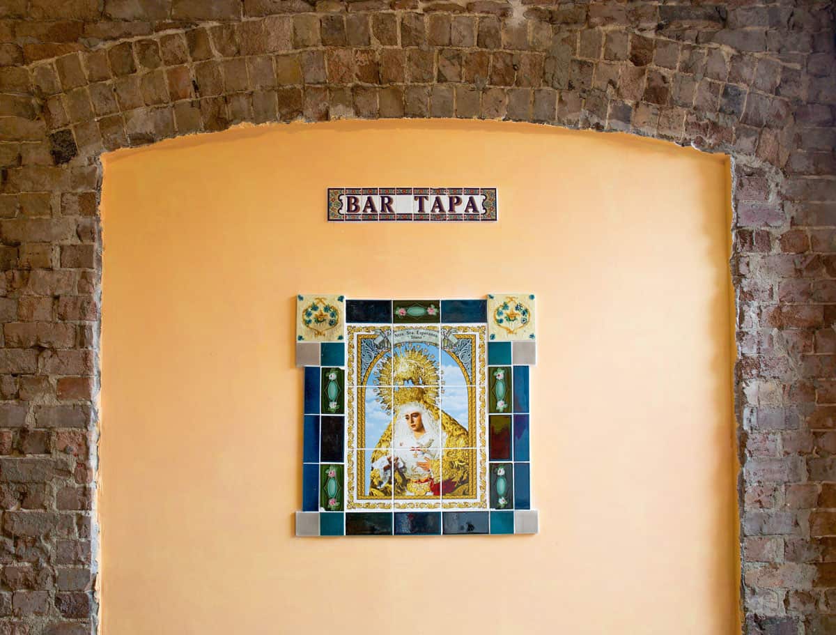 Knick-knacks and tiles were hauled over from Spain for Bar Tapa's fit-out.