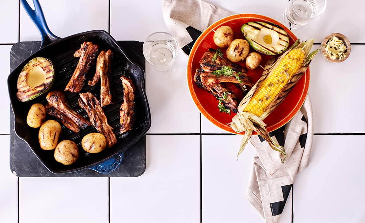 Beer-barbecued lamb ribs