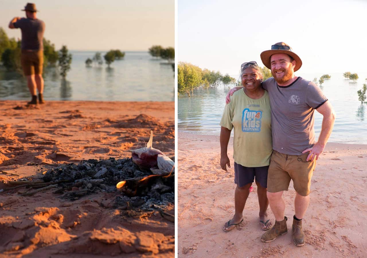 Jack Stein with Di Appleby fishing in Broome