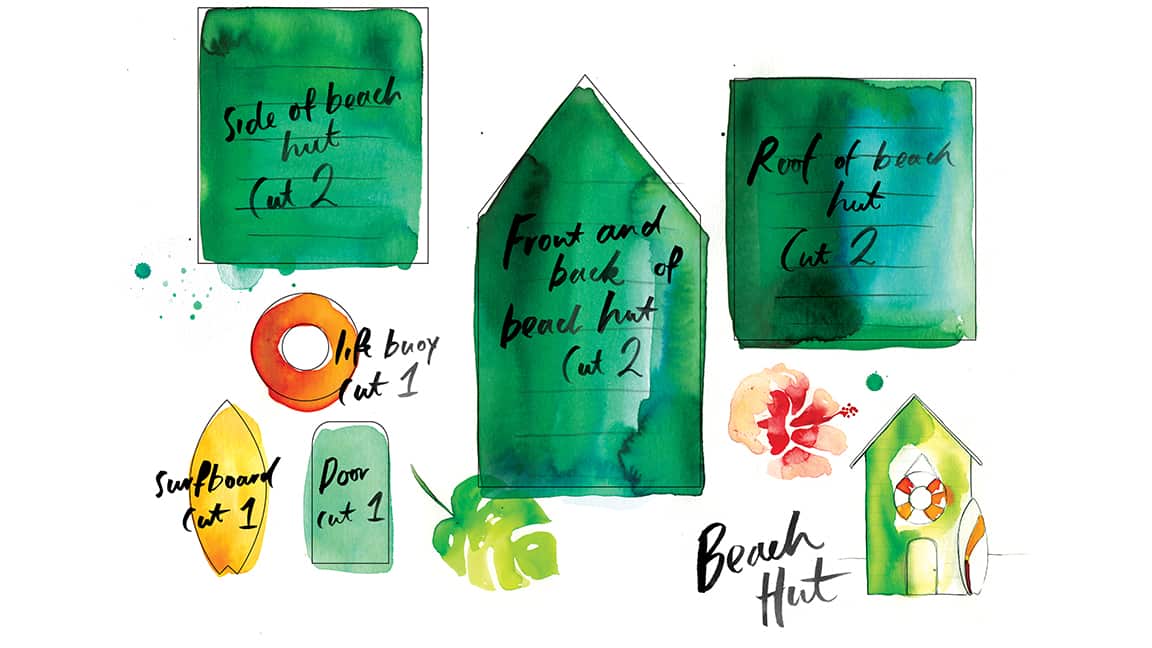 Gingerbread beach hut template