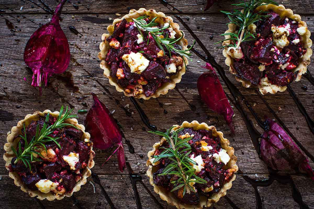 Honey balsamic glazed beetroot tarts