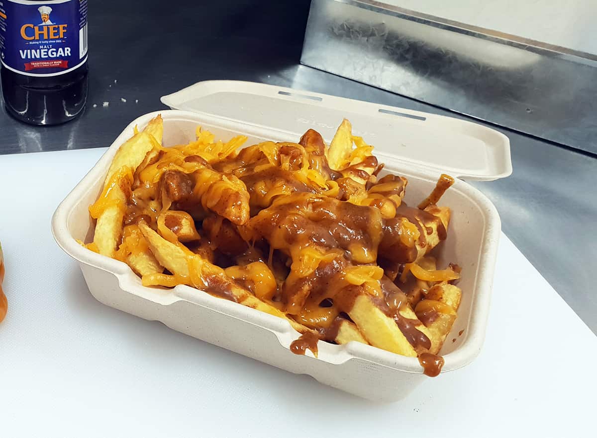 A curry cheese chips test run for Big Dave's food van