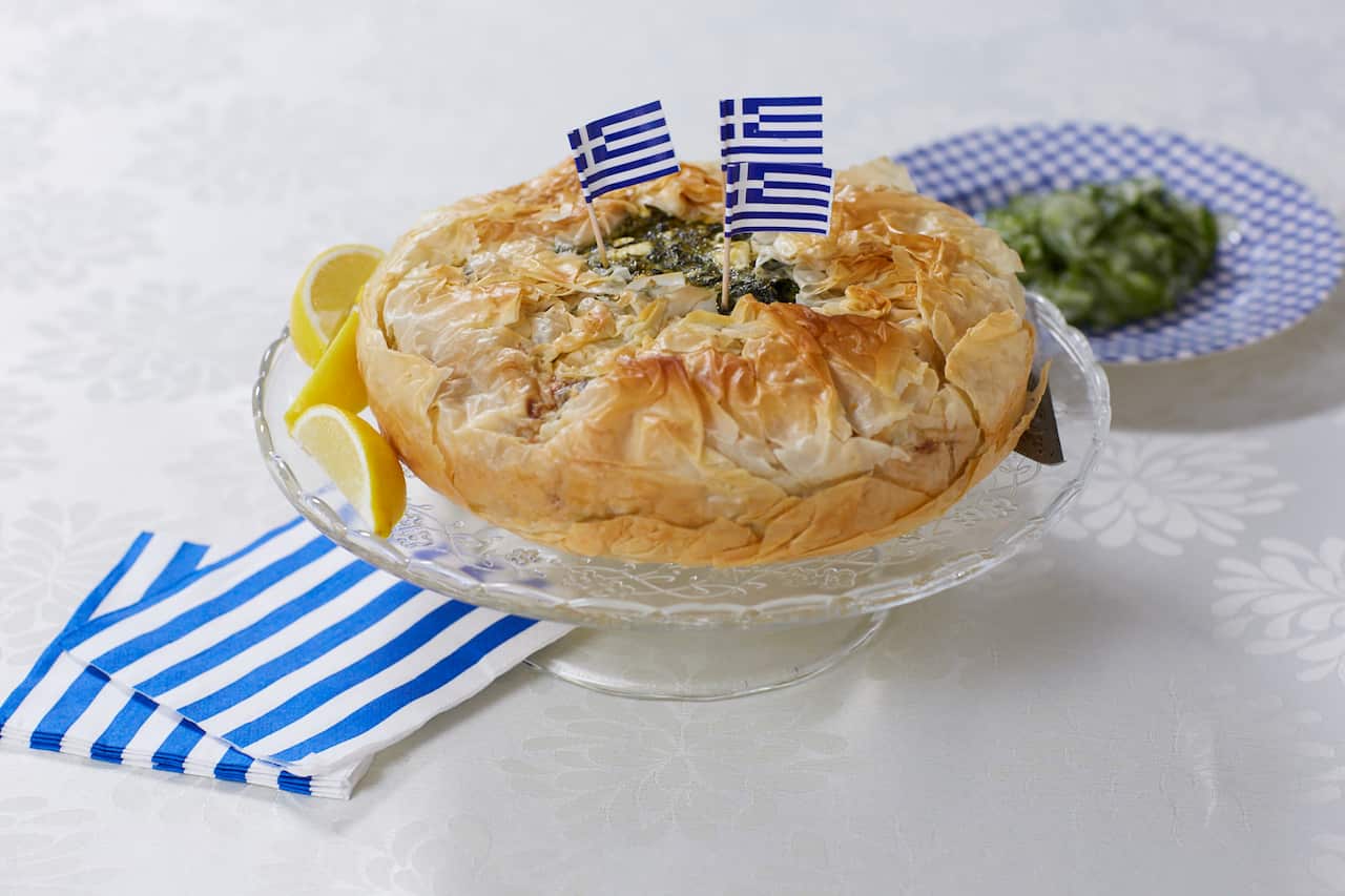 Herb spanakopita pie